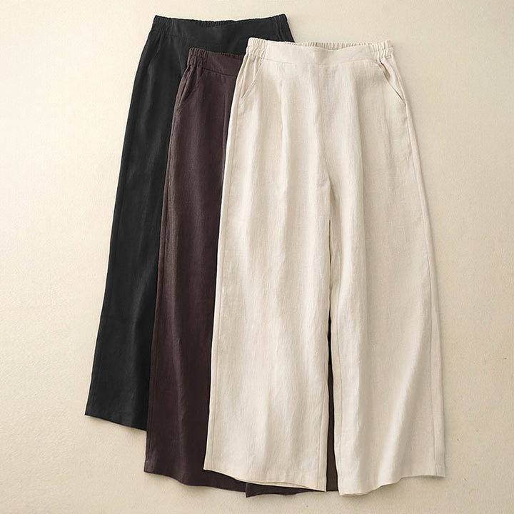 Buddha Stones Women's Spring Plain Simple 7-8 Length Cotton Pants With Pockets - image 20