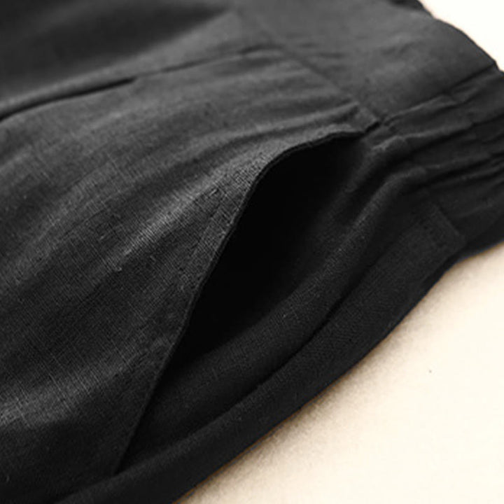 Buddha Stones Women's Spring Plain Simple 7-8 Length Cotton Pants With Pockets - image 8