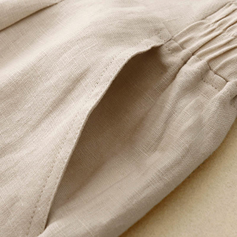 Buddha Stones Women's Spring Plain Simple 7-8 Length Cotton Pants With Pockets - image 16