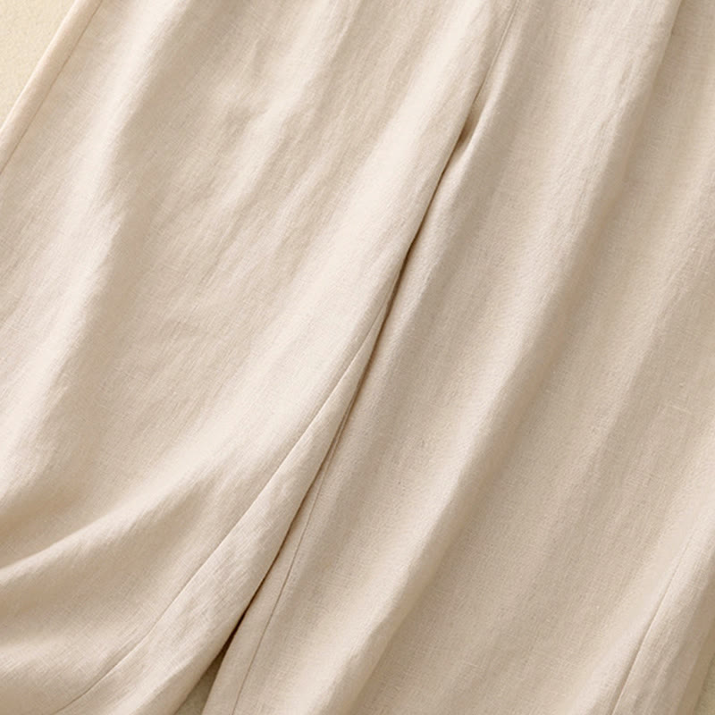 Buddha Stones Women's Spring Plain Simple 7-8 Length Cotton Pants With Pockets - image 15