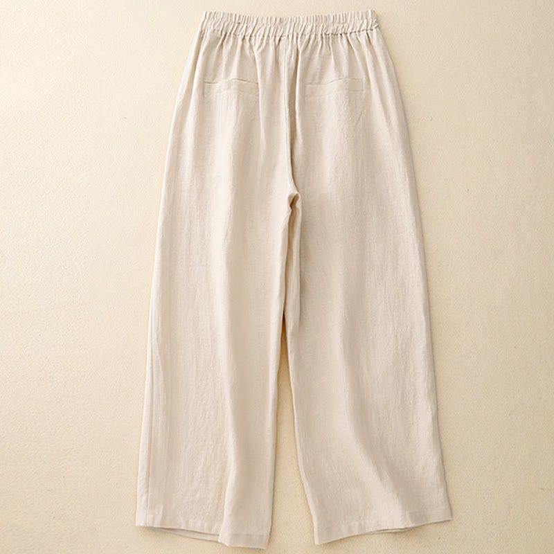 Buddha Stones Women's Spring Plain Simple 7-8 Length Cotton Pants With Pockets - image 12