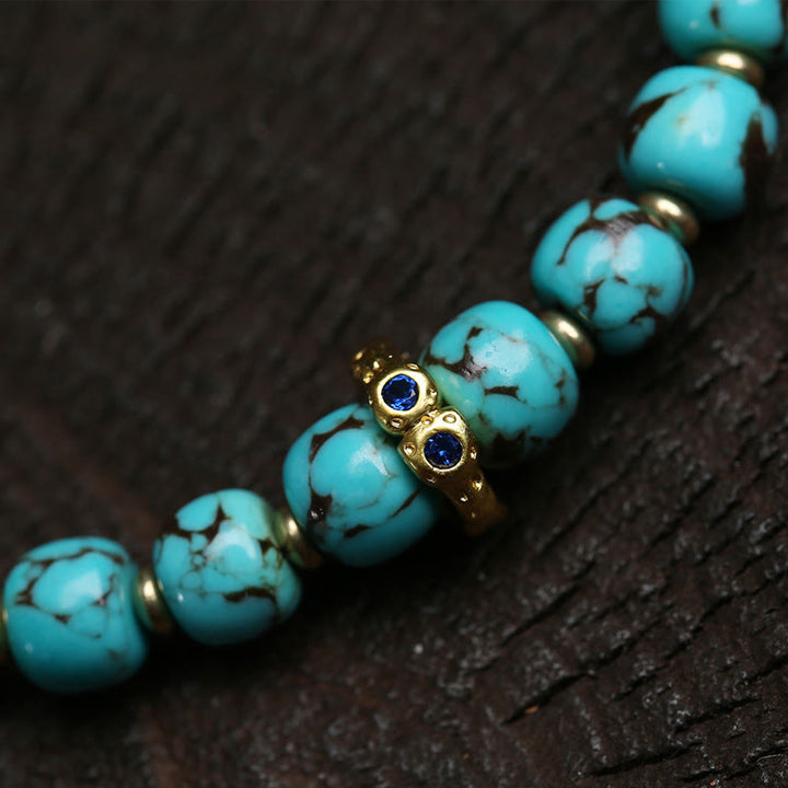 Buddha Stones Thangka Gau Amulet Box Turquoise Fu Character Protection Bracelet - image 2