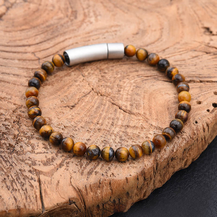 Buddha Stones Turquoise Black Glitter Stone Tiger Eye Positive Bracelet - Yellow Tiger Eye(Wrist Circumference:17-18cm) - image 8