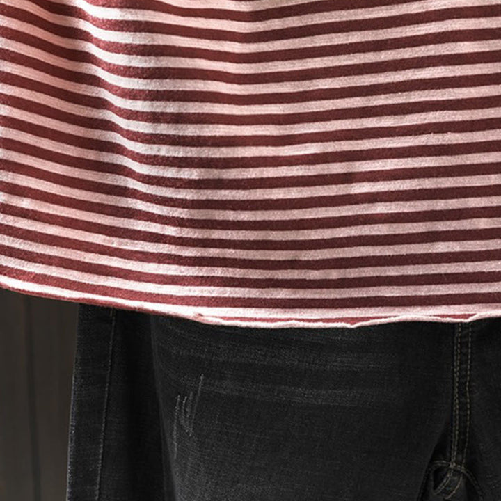 Buddha Stones Spring Striped Pattern Long Sleeve Women's Cotton Hoodie - image 13