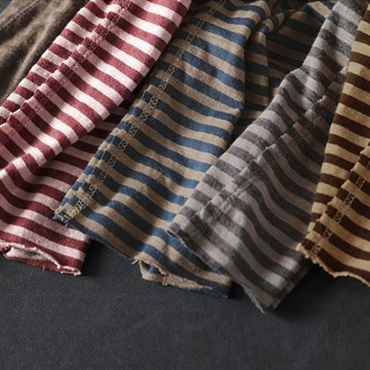 Buddha Stones Spring Striped Pattern Long Sleeve Women's Cotton Hoodie - image 18