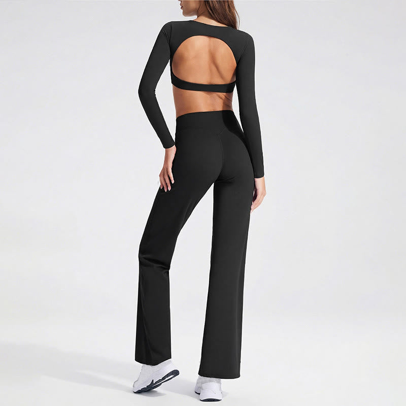 Buddha Stones Long Sleeve Backless Bra Sports Fitness Yoga Women's Tank Top - image 5