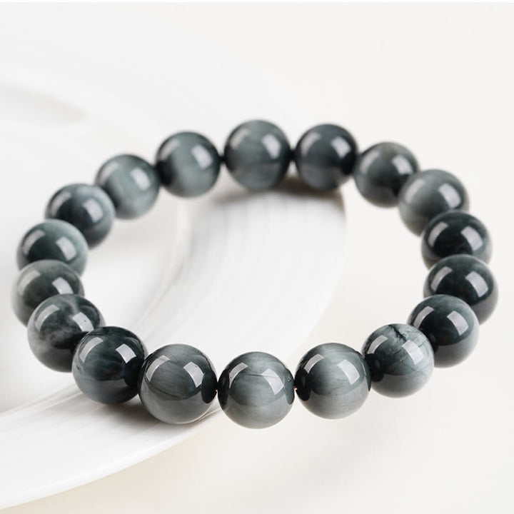 Buddha Stones Eagle's Eye Stone Positive Calm Beaded Bracelet - image 2