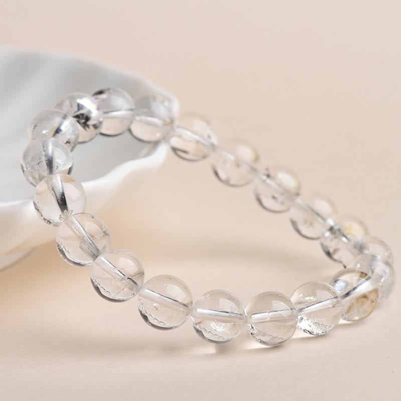 Buddha Stones Herkimer Diamond Protection Meditation Bracelet - image 14