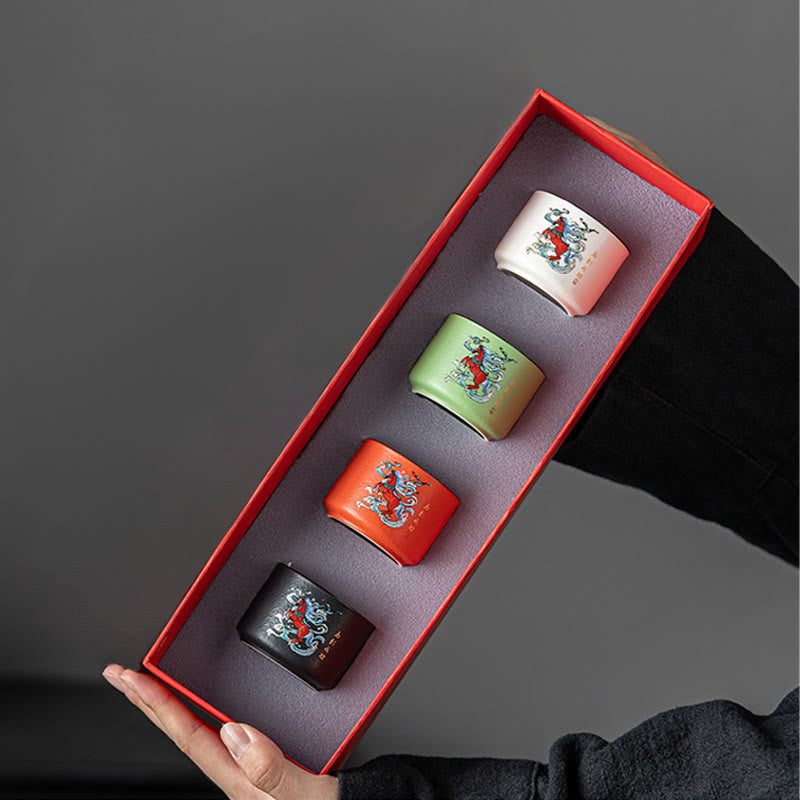 Buddha Stones Year Of The Horse Hand Painted Ceramic Teacup Kung Fu Tea Cup  - Straight Cup Set 5.3cm*4cm*50ml - image 8