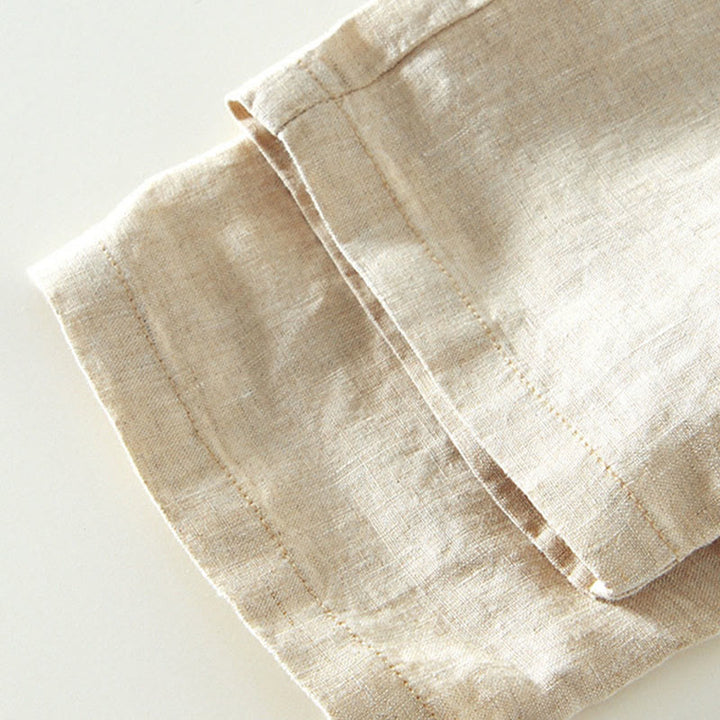 Buddha Stones Fall Solid Drawstring Elastic Waist Men's Linen Ankle-Length Pants With Pockets - image 4