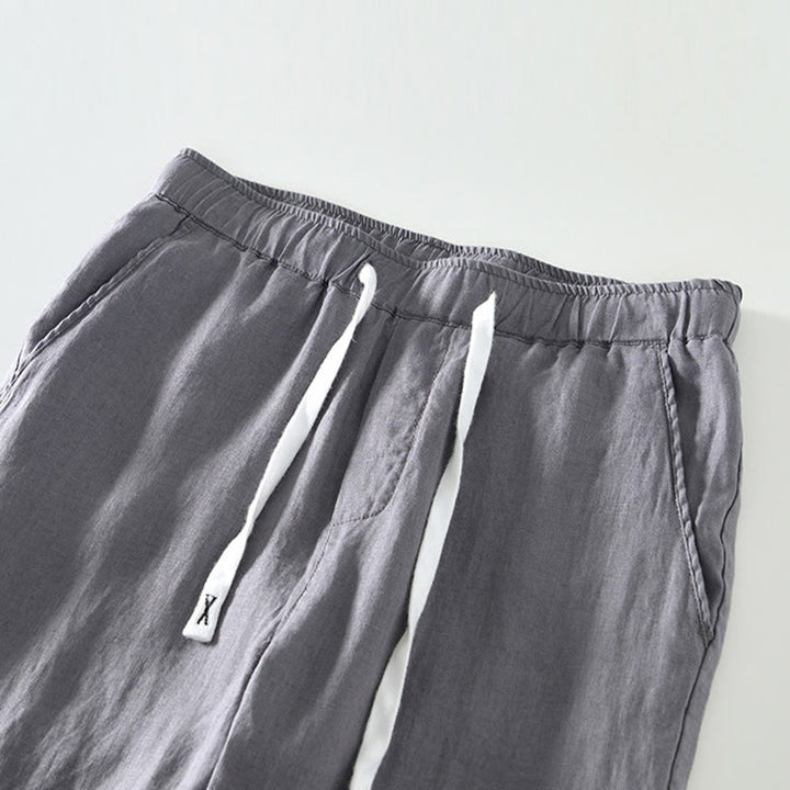 Buddha Stones Fall Solid Drawstring Elastic Waist Men's Linen Ankle-Length Pants With Pockets - image 16