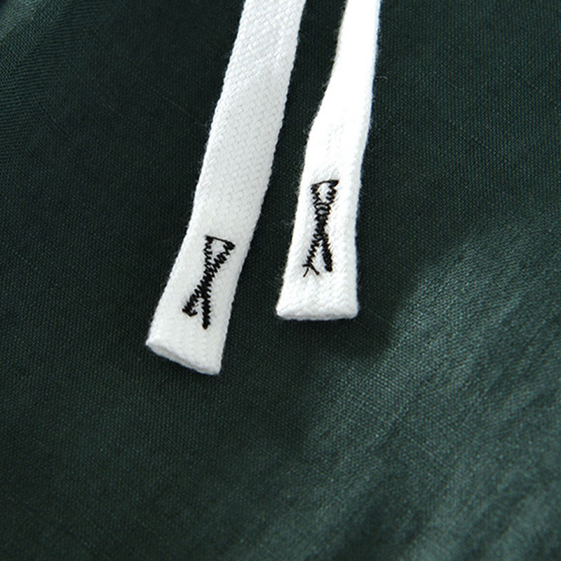 Buddha Stones Fall Solid Drawstring Elastic Waist Men's Linen Ankle-Length Pants With Pockets - image 27