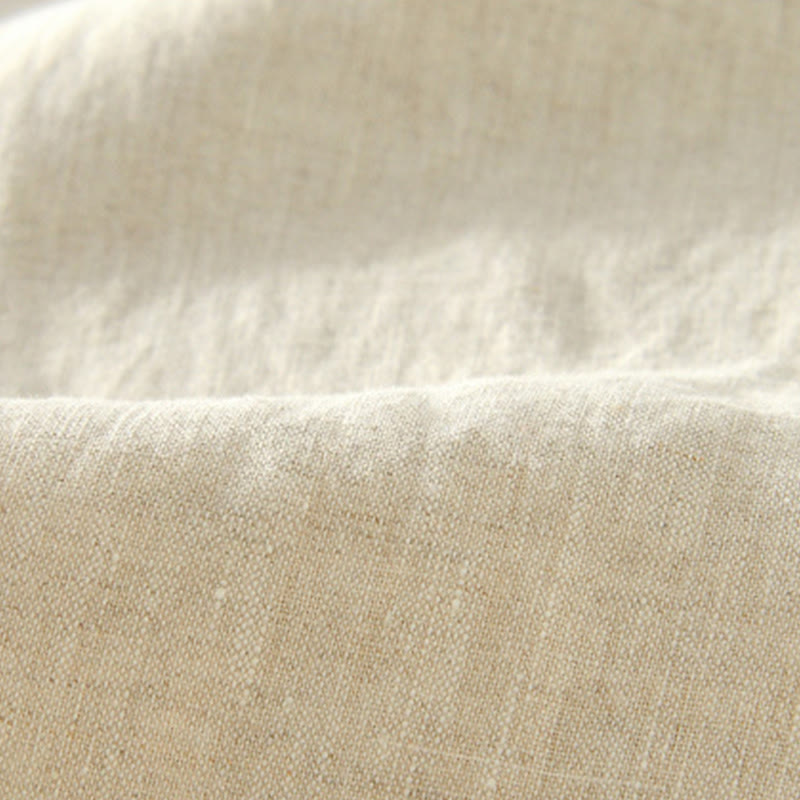 Buddha Stones Fall Solid Drawstring Elastic Waist Men's Linen Straight Leg Pants With Pockets - image 9