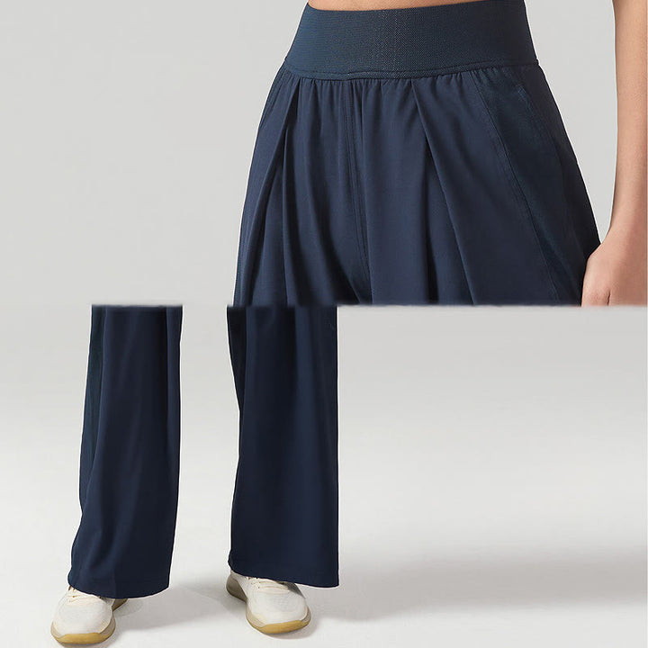 Buddha Stones Solid Color Breathable Women's Wide Leg Pants Sports Yoga Sweatpants With Pockets - image 12