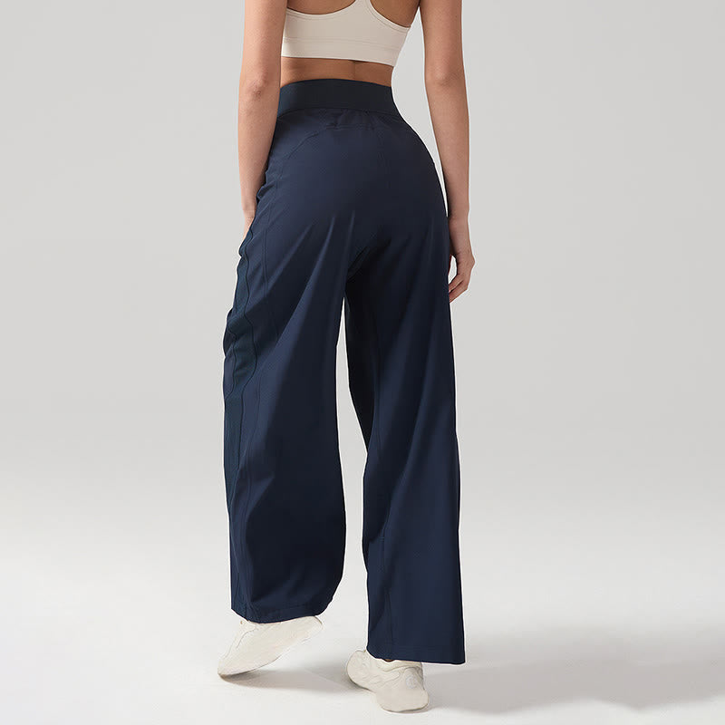 Buddha Stones Solid Color Breathable Women's Wide Leg Pants Sports Yoga Sweatpants With Pockets - image 8