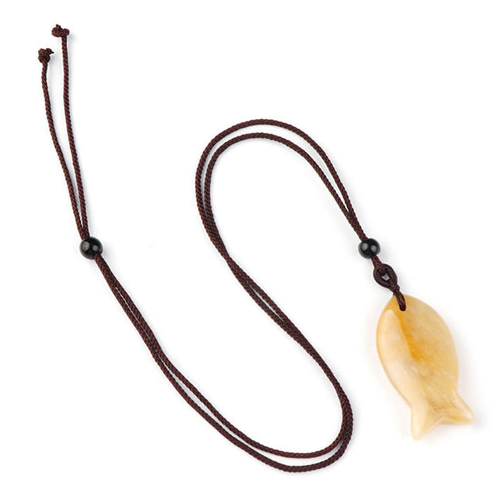 Buddha Stones Koi Fish Pink Crystal Indian Agate Amethyst Topaz Red Jasper Success Warmth Necklace Pendant - Topaz - image 8