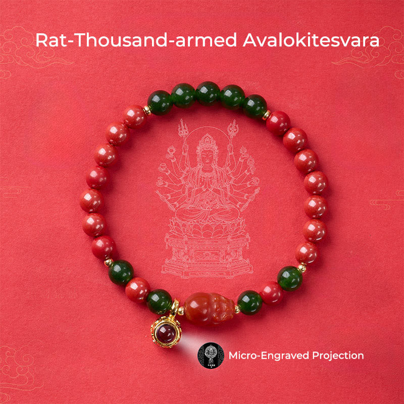 Buddha Stones Year Of The Horse Micro-Engraving Projection The Chinese Zodiac Natal Buddha Cinnabar Blessing Bracelet - image 9