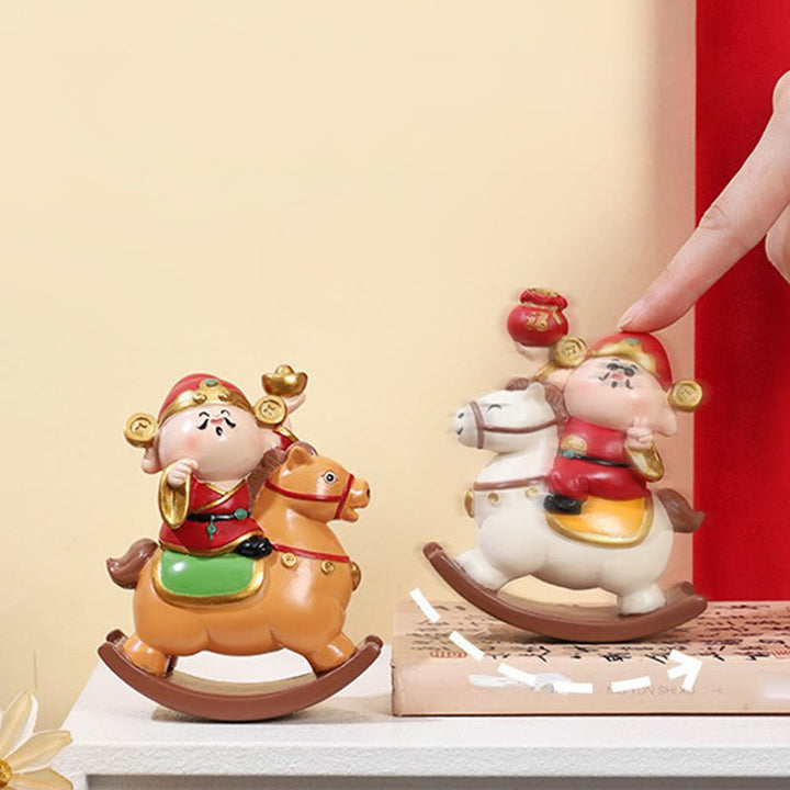 Buddha Stones Year Of The Horse God of Wealth Money Bag Success Prosperity Desk Decoration - image 5