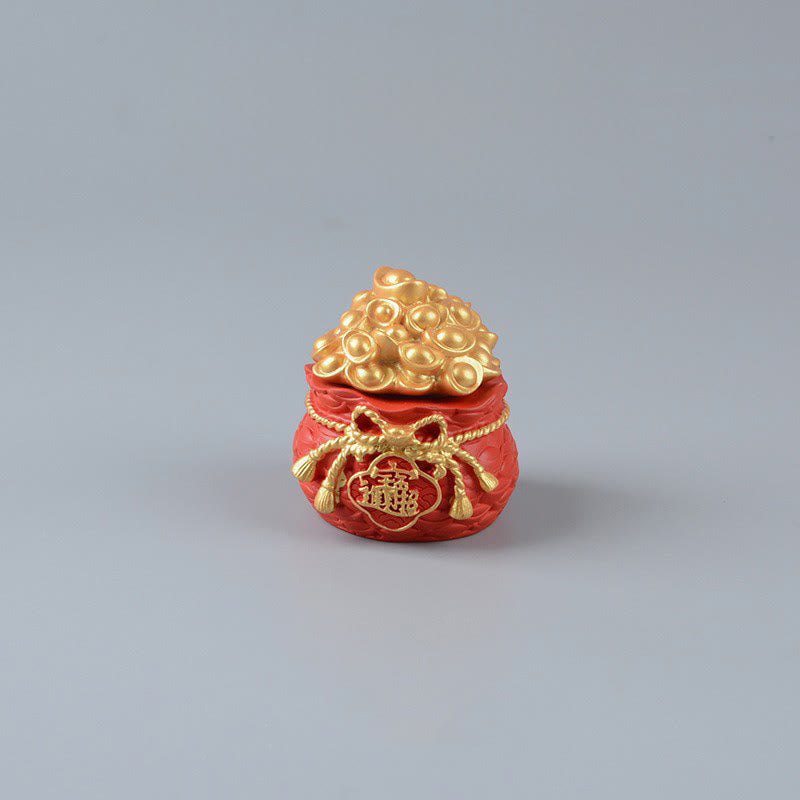 Buddha Stones Year Of The Horse God of Wealth Money Bag Success Prosperity Desk Decoration - Money Bag(7*5.5*5.5cm) - image 12