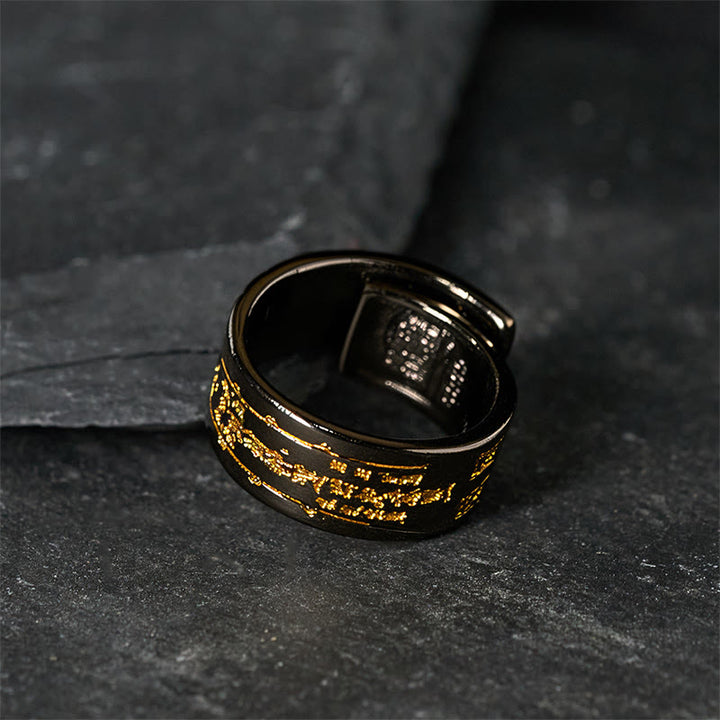 Buddha Stones Copper Word Adjustable Balance Ring - image 9