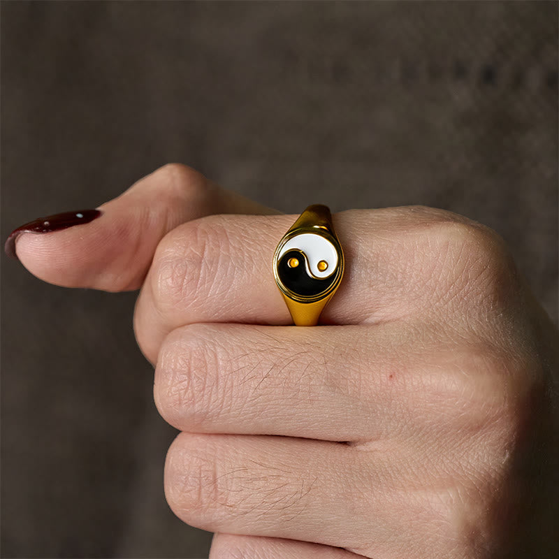 Buddha Stones Copper YinYang Adjustable Luck Ring - image 8