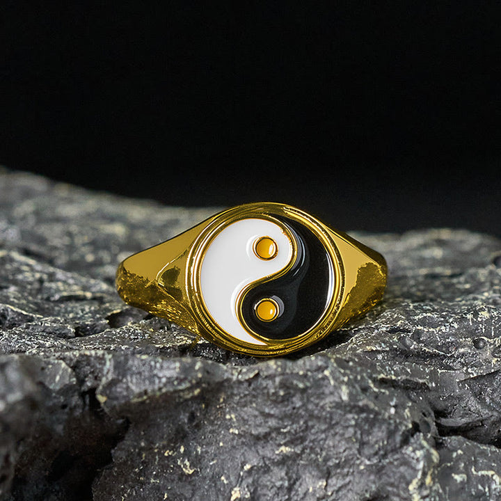 Buddha Stones Copper YinYang Adjustable Luck Ring - Copper Bagua Golden(Adjustable) - image 6