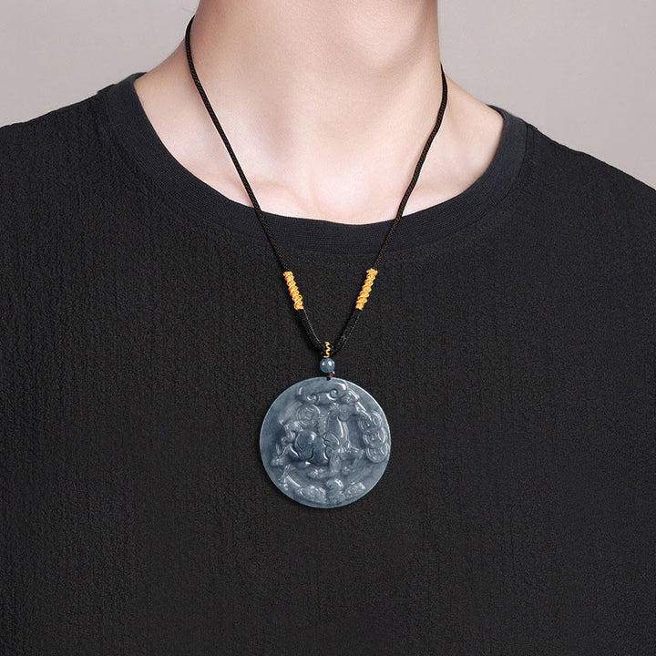 Buddha Stones Year Of The Horse Jade Prosperity Abundance Necklace Pendants - image 4