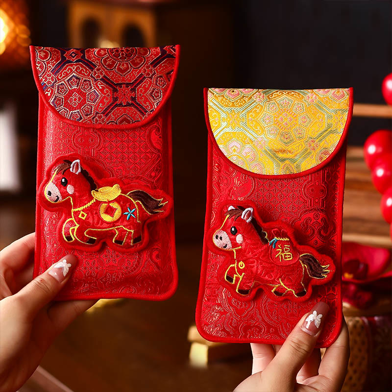 Buddha Stones Year Of The Horse 2026 New Year Fu Character Lucky Embroidery Chinese Red Envelope - image 19