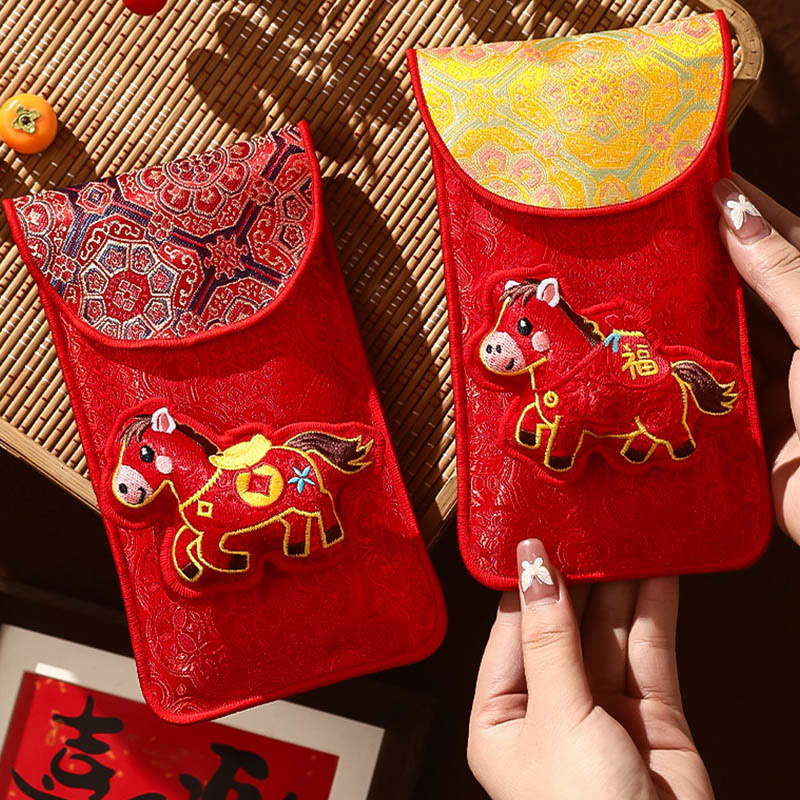 Buddha Stones Year Of The Horse 2026 New Year Fu Character Lucky Embroidery Chinese Red Envelope - image 20