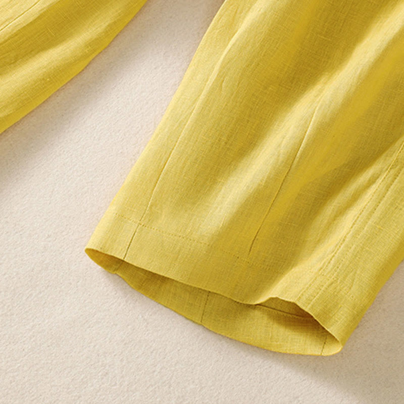 Buddha Stones Summer Button Zipper Ankle-Length Women's Pants With Pockets - image 7