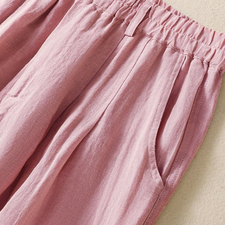 Buddha Stones Summer Button Zipper Ankle-Length Women's Pants With Pockets - image 15