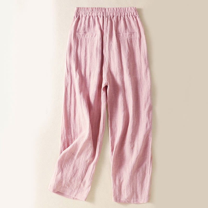 Buddha Stones Summer Button Zipper Ankle-Length Women's Pants With Pockets - image 9