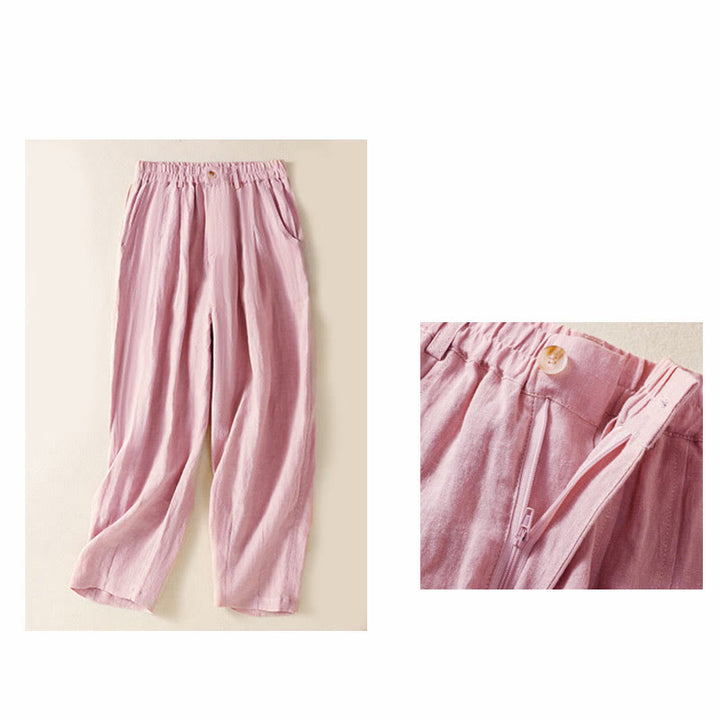 Buddha Stones Summer Button Zipper Ankle-Length Women's Pants With Pockets - image 18