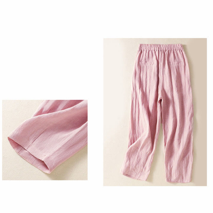 Buddha Stones Summer Button Zipper Ankle-Length Women's Pants With Pockets - image 19