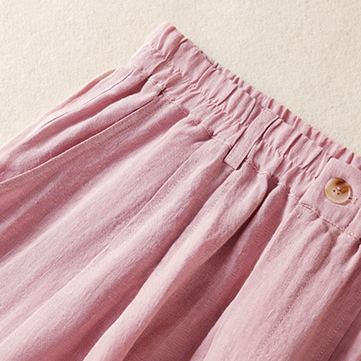 Buddha Stones Summer Button Zipper Ankle-Length Women's Pants With Pockets - image 13