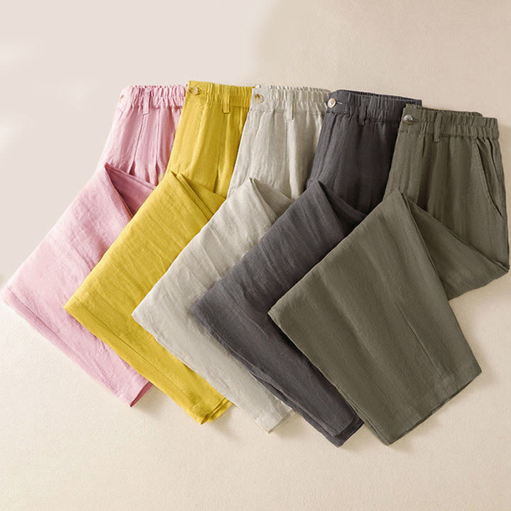 Buddha Stones Summer Button Zipper Ankle-Length Women's Pants With Pockets - image 39