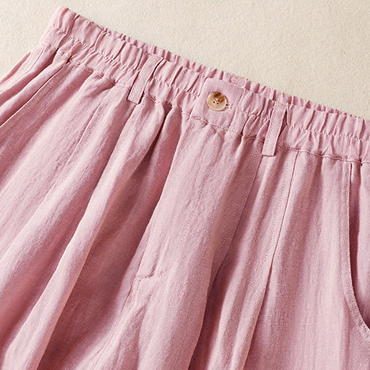 Buddha Stones Summer Button Zipper Ankle-Length Women's Pants With Pockets - image 12