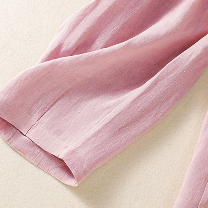 Buddha Stones Summer Button Zipper Ankle-Length Women's Pants With Pockets - image 16