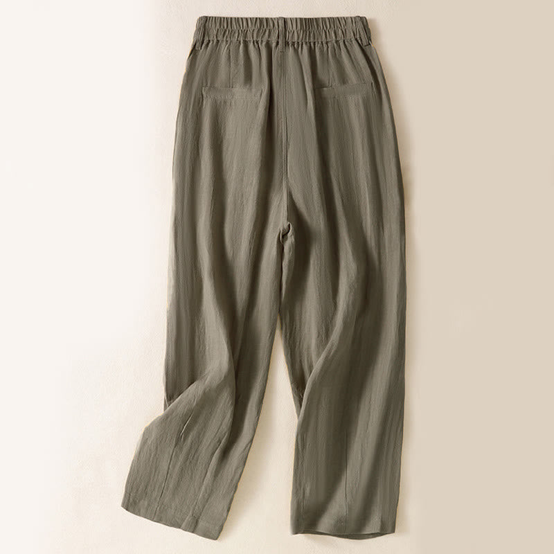 Buddha Stones Summer Button Zipper Ankle-Length Women's Pants With Pockets - image 22