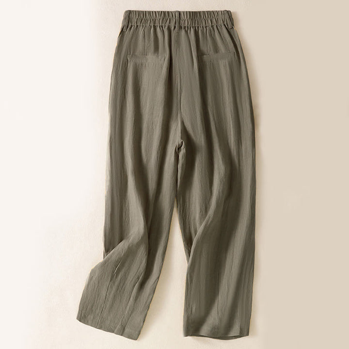 Buddha Stones Summer Button Zipper Ankle-Length Women's Pants With Pockets - image 22