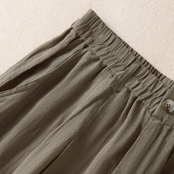 Buddha Stones Summer Button Zipper Ankle-Length Women's Pants With Pockets - image 25