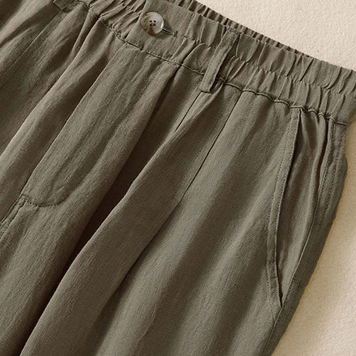 Buddha Stones Summer Button Zipper Ankle-Length Women's Pants With Pockets - image 24