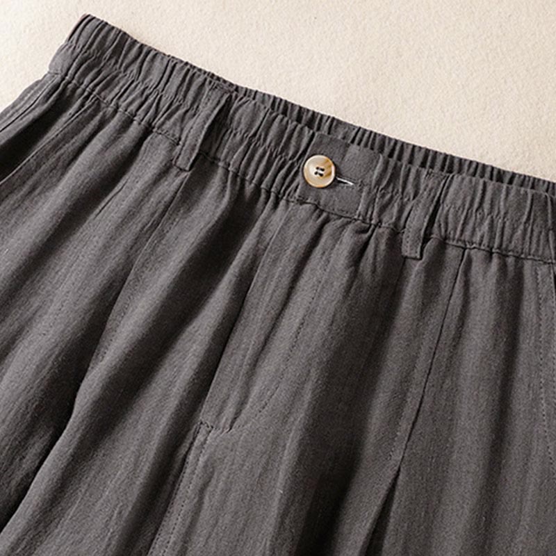 Buddha Stones Summer Button Zipper Ankle-Length Women's Pants With Pockets - image 29