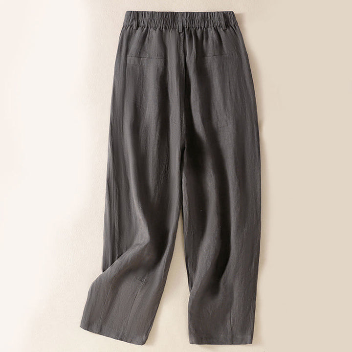 Buddha Stones Summer Button Zipper Ankle-Length Women's Pants With Pockets - image 31