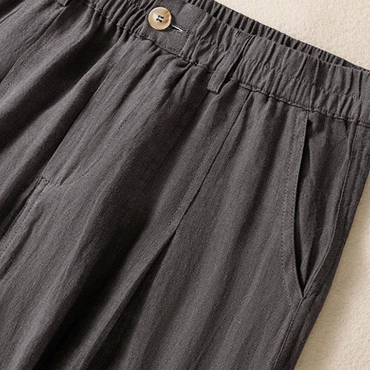 Buddha Stones Summer Button Zipper Ankle-Length Women's Pants With Pockets - image 30