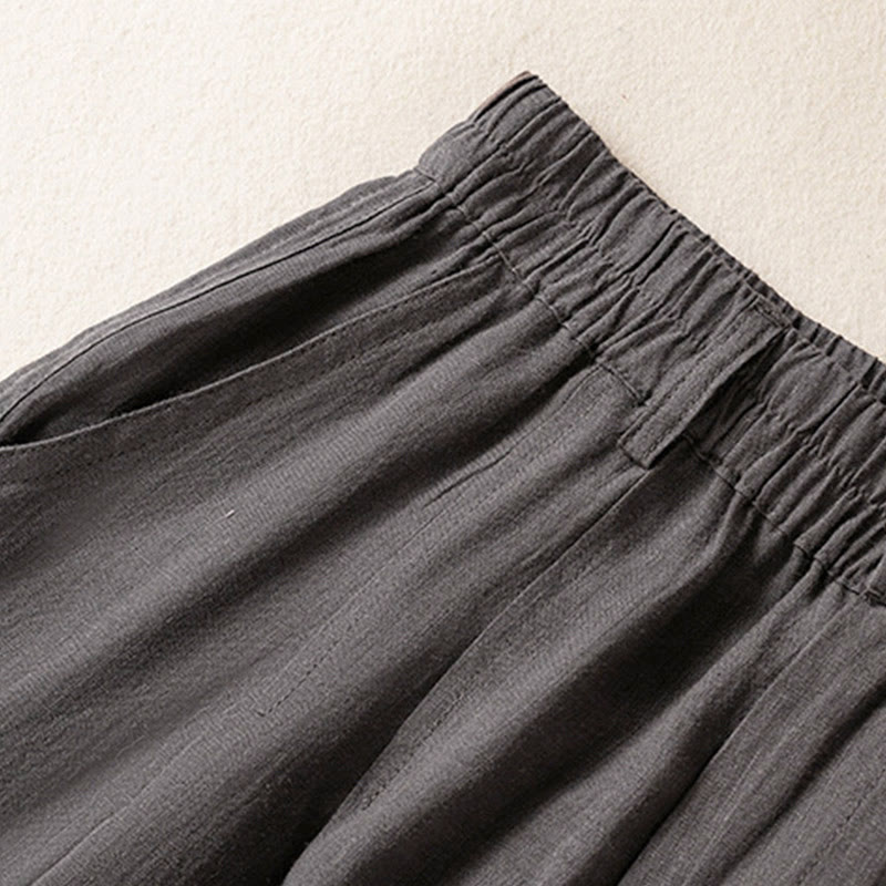 Buddha Stones Summer Button Zipper Ankle-Length Women's Pants With Pockets - image 28