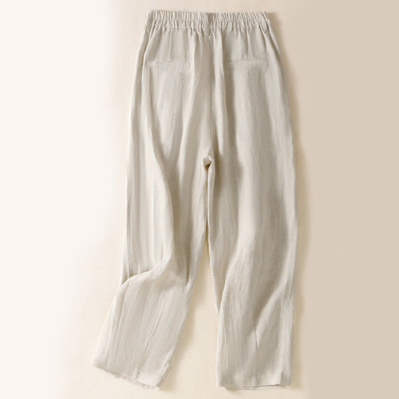 Buddha Stones Summer Button Zipper Ankle-Length Women's Pants With Pockets - image 34