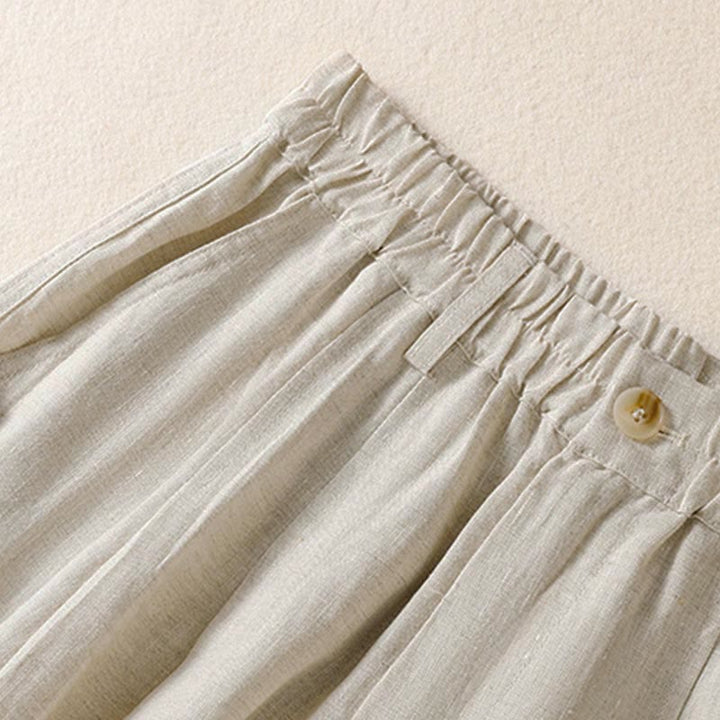 Buddha Stones Summer Button Zipper Ankle-Length Women's Pants With Pockets - image 36