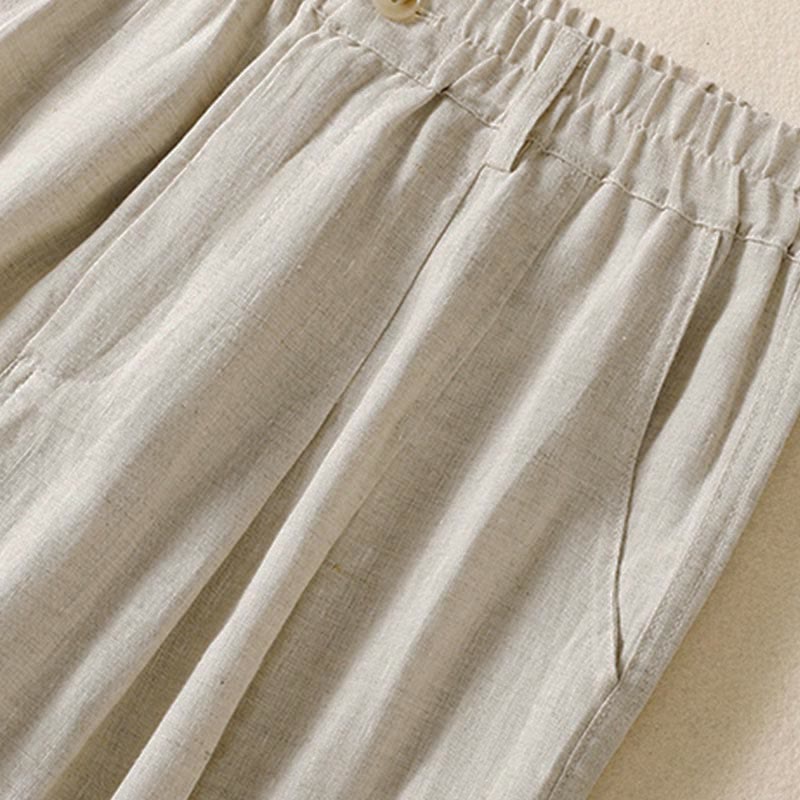 Buddha Stones Summer Button Zipper Ankle-Length Women's Pants With Pockets - image 37