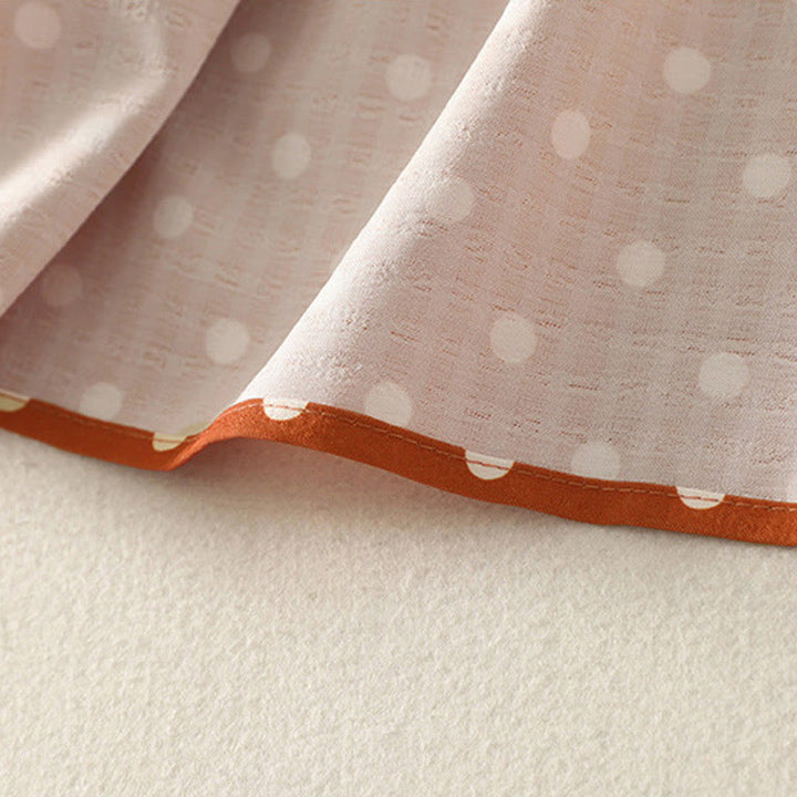 Buddha Stones Fall Polka Dot Design Crew Neck Long Sleeve Cotton Women's Midi Dress - image 7